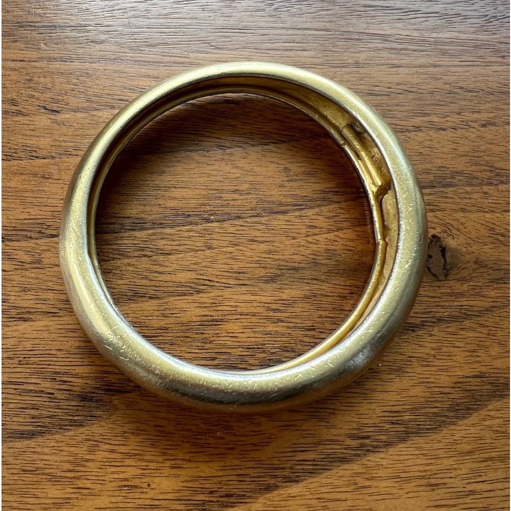 Vintage Donna Karan Brushed Gold Plated Bangle Bracelet 1985